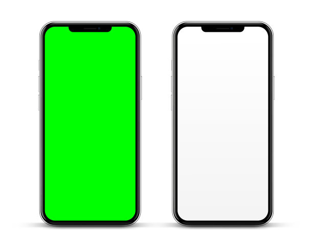 3d高质量矢量智能手机模型与绿色色度键触摸屏。超逼真的移动设备UI UX模型演示模板。手机框架与空白屏幕隔离。图片下载