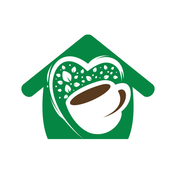 有机茶矢量标识设计。叶杯为天然饮料的标志模板。图片下载