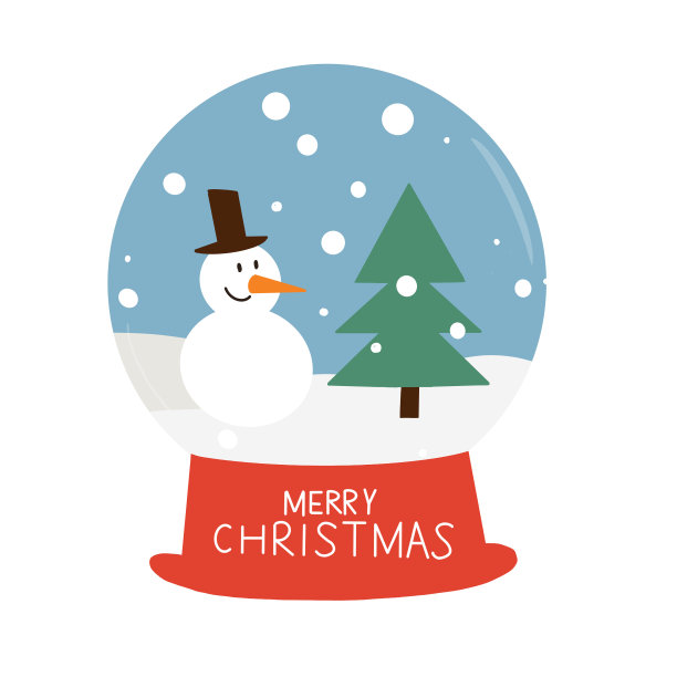 卡通圣诞节圣诞分水晶球图片下载