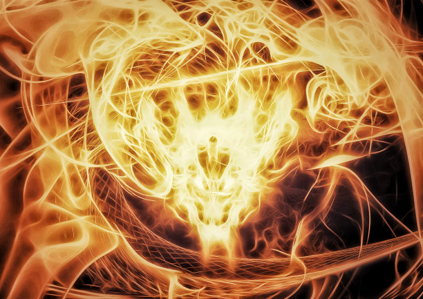 燃烧的火龙的插图图片下载