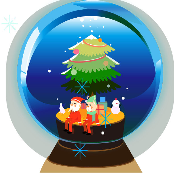 卡通圣诞节圣诞分水晶球图片下载