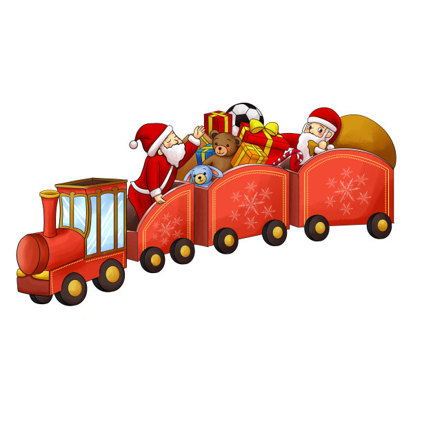 圣诞节圣诞圣诞老人开火车图片下载