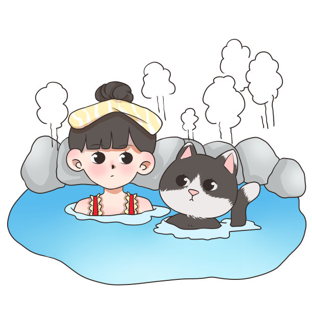 立冬大雪冬天泡温泉图片下载