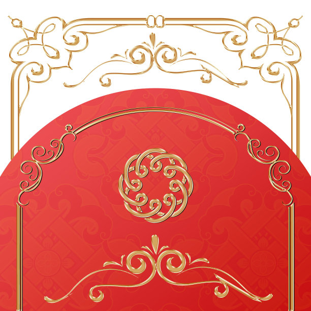 轻奢金色烫金新年红包花纹图片下载