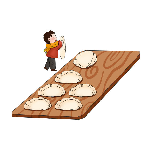 立冬大雪冬天春节饺子和人图片下载