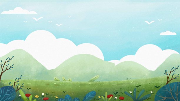 卡通植物手绘背景图图片下载