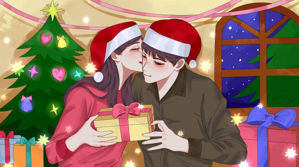 圣诞节情侣图片下载