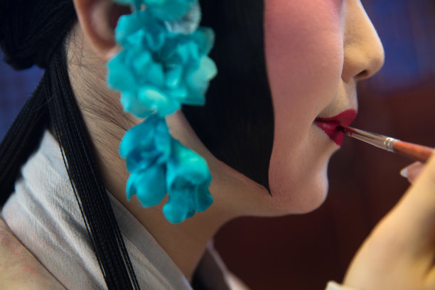 女京剧演员后台化妆图片下载