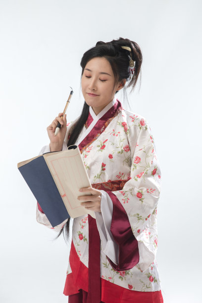 古装美女写字图片下载