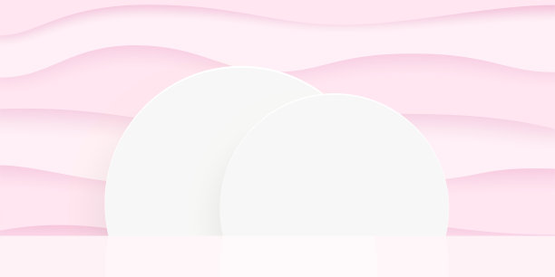 白色圆圈舞台上的粉红色抽象墙背景插图图片下载