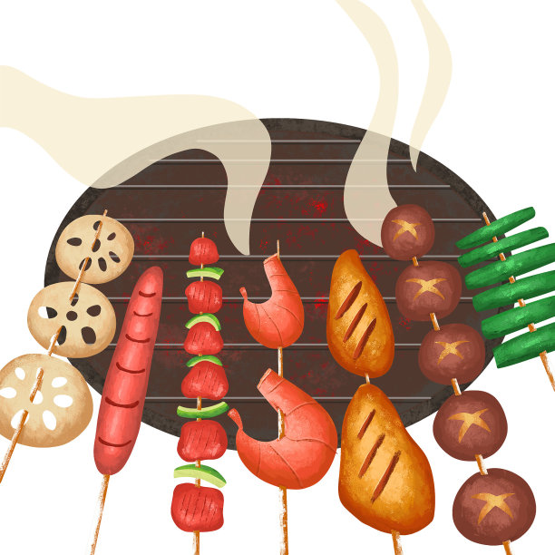 卡通烧烤烤串图片下载
