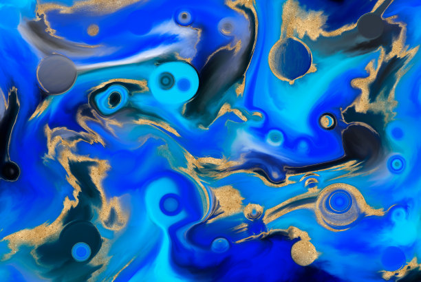 抽象bacground。彩色丙烯酸浇注流体艺术。三维演示图片下载