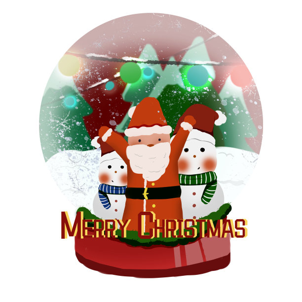 卡通圣诞节圣诞分水晶球图片下载