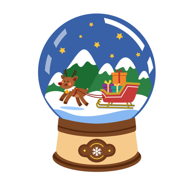 卡通圣诞节圣诞分水晶球图片下载