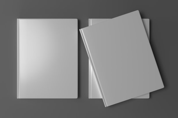 3 d渲染。空白白色模板的书封面设计。本书的布局图片下载