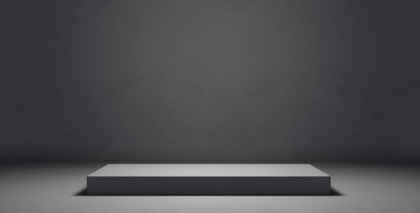 装饰肮脏的舞台平台亮银灰色抽象背景显示项目三维渲染图片下载