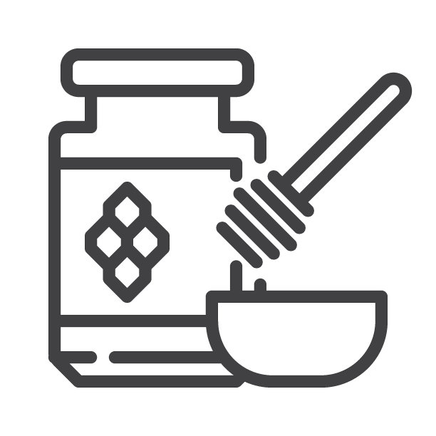 蜂蜜麦片早餐线性图标图片下载
