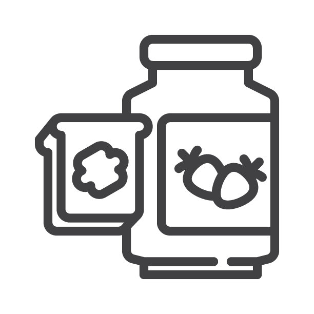 草莓酱吐司线性图标图片下载