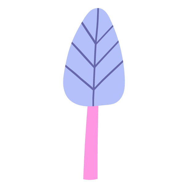 紫色树手绘矢量图片下载