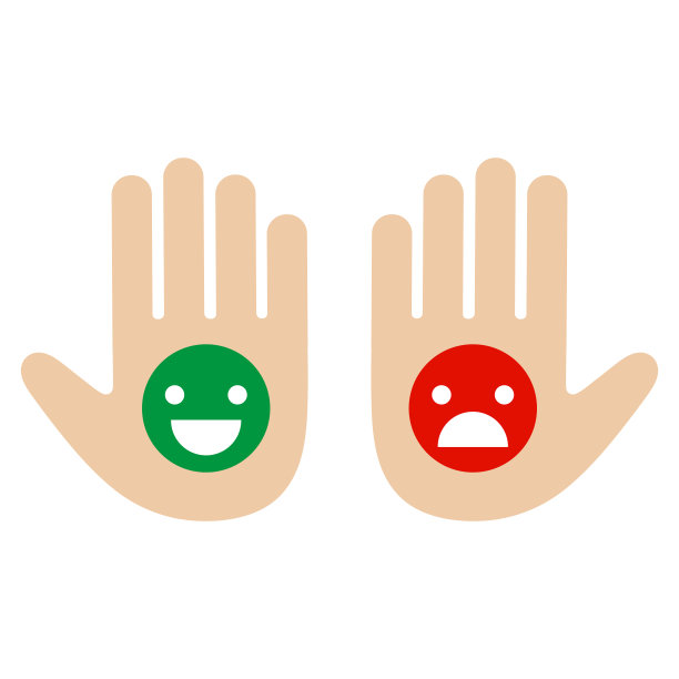 情感的表情，喜悦和悲伤在你的手掌图片下载