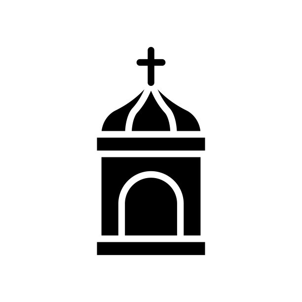 教堂矢量固体图标设计插图。复活节符号在白色背景EPS 10文件图片下载