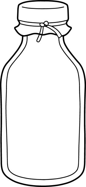 透明背景上的牛奶或果汁瓶的孤立矢量插图图片下载