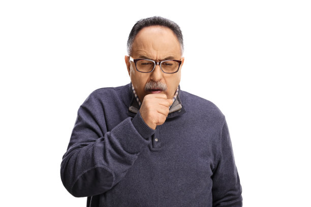 咳嗽的成熟男人肖像图片下载