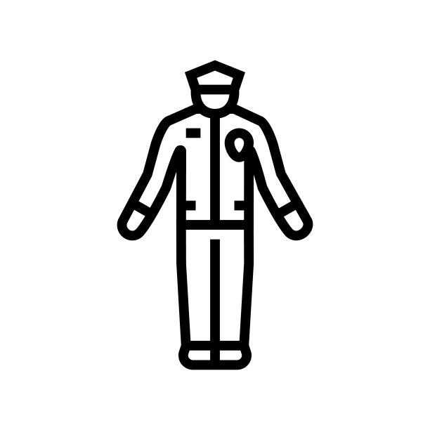 警察工作人员线条图标矢量图图片下载