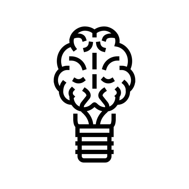 头脑风暴灯泡线条图标矢量图图片下载