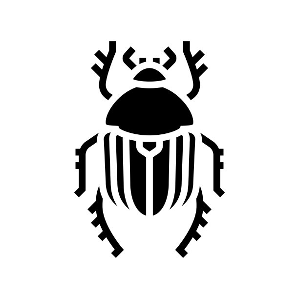 甲虫符号图标矢量插图图片下载