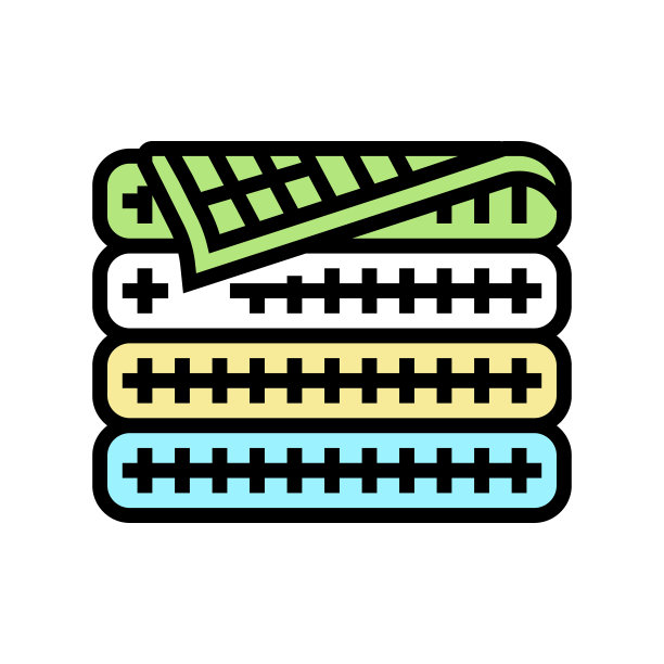 华夫饼毯彩色图标矢量插图图片下载