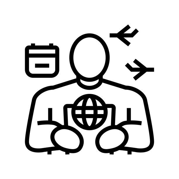 旅行计划线图标矢量插图图片下载