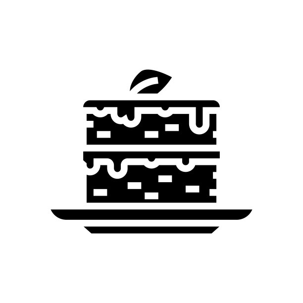 蛋糕烤胡萝卜成分字形图标矢量插图图片下载