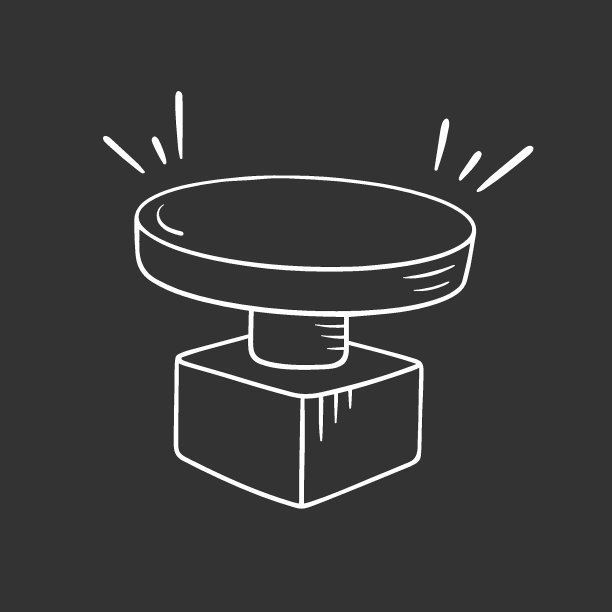 涂鸦风格的按钮测验，手绘草图。按符号图标卡通风格，矢量插图。孤立的元素在黑色背景印刷和设计。请按按钮接听电话并按铃图片下载