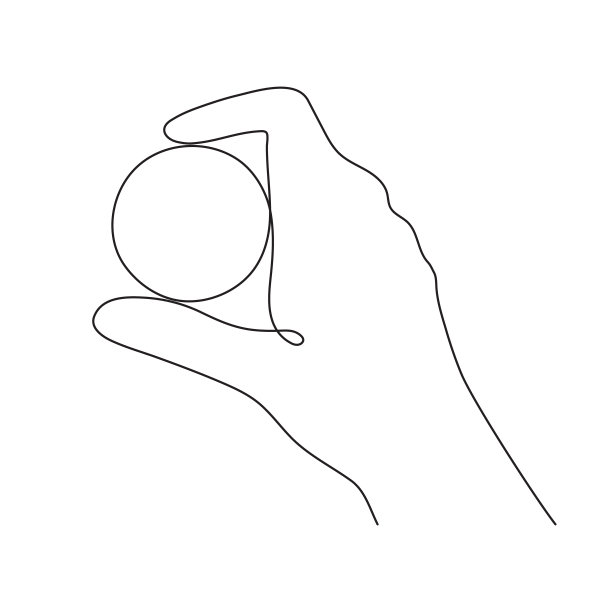 手握硬币，单线艺术，连续画轮廓，手绘商务图标，简约设计。金融,货币。图片下载