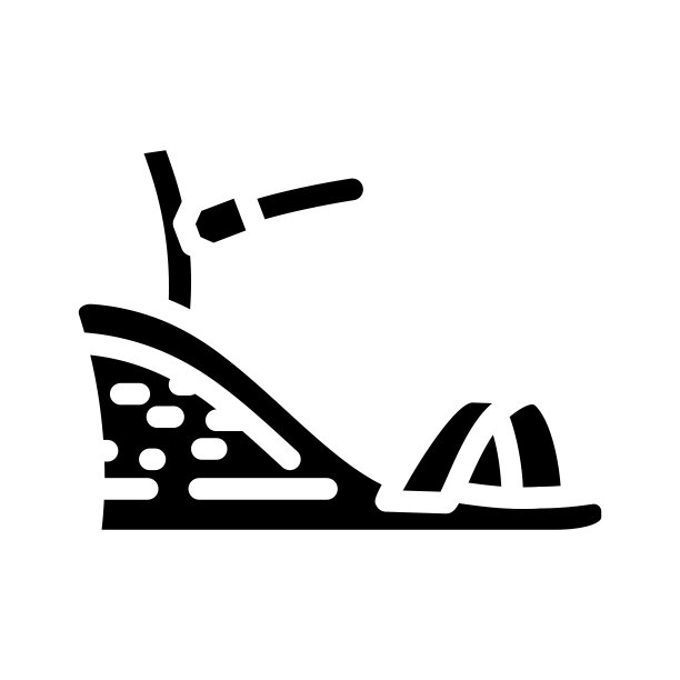 凉鞋脚穿字形图标矢量插图图片下载