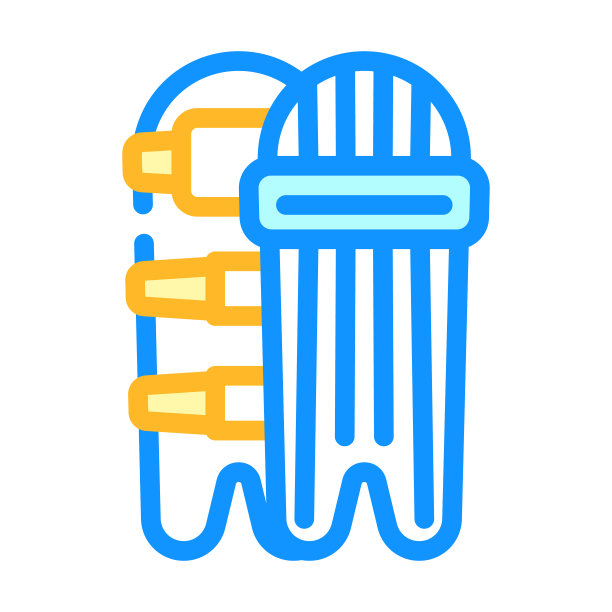 覆盖板球游戏设备颜色图标矢量插图图片下载