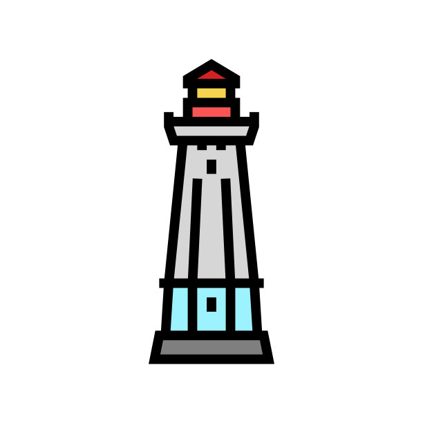 紧急信标建筑彩色图标矢量插画图片下载