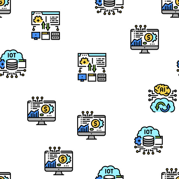 金融科技矢量无缝模式图片下载