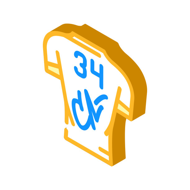 t恤与签名等距图标矢量插图图片下载