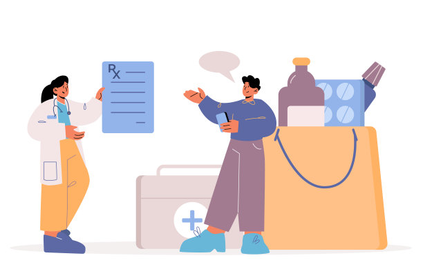 远程医疗和在线药房的概念图片下载