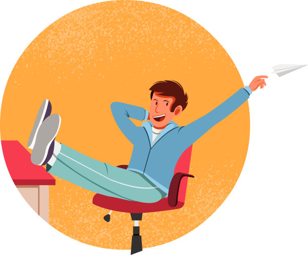 卡通男人扔纸飞机图片下载