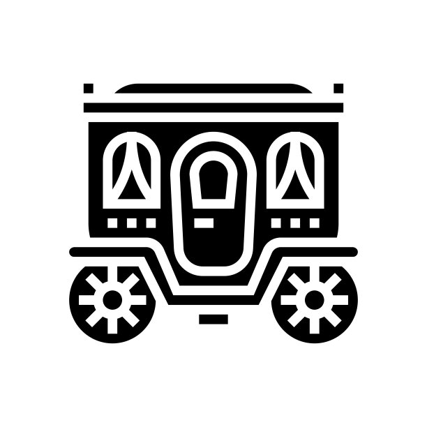 马车童话运输符号图标矢量插图图片下载