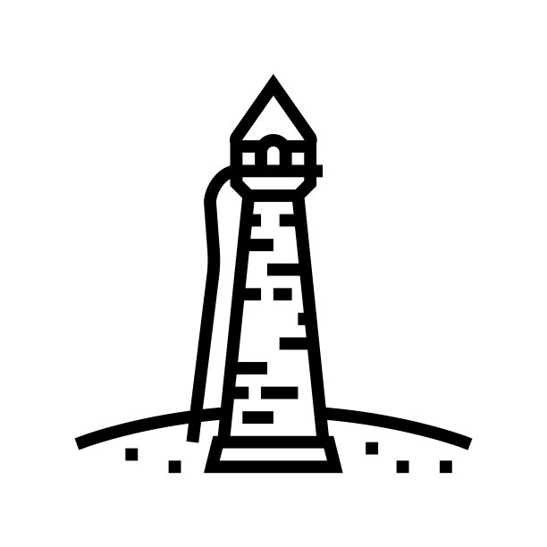 塔楼童话建筑线条图标矢量图图片下载