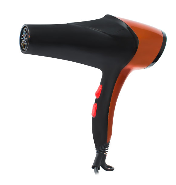 吹风机，在白色背景下单独吹干头发的装置图片下载