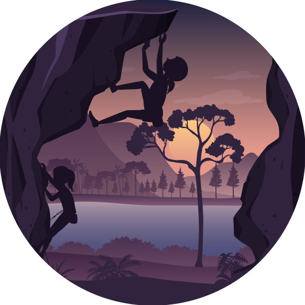 剪影一个攀岩的女人图片下载