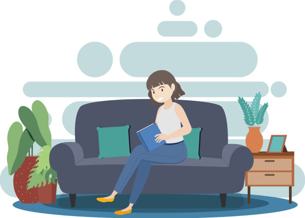 在客厅里消磨时间的女人图片下载