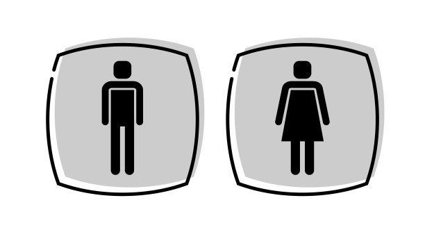 男人和女人现代符号，图标，平面极简主义字符图片下载