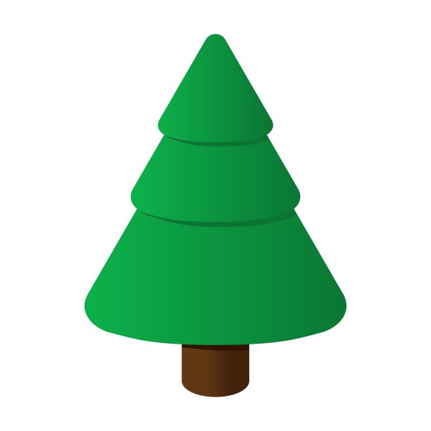 在白色背景上孤立的等距圣诞树图片下载