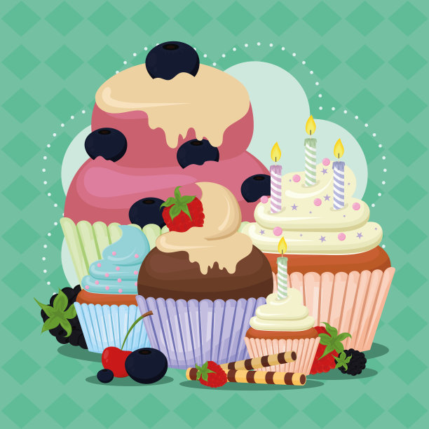 蛋糕不同的水果图片下载